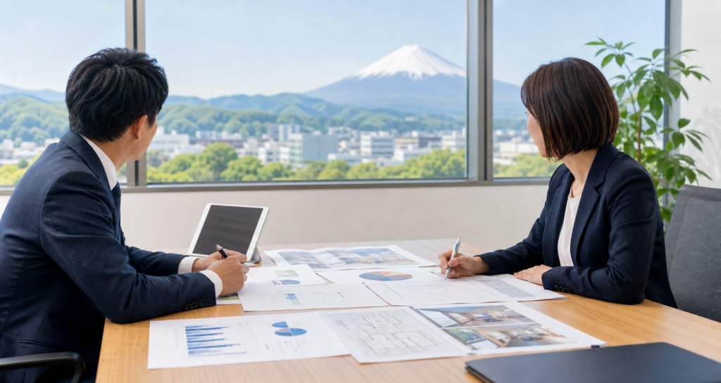 静岡の日本語学校M&Aに関する打ち合わせ風景
