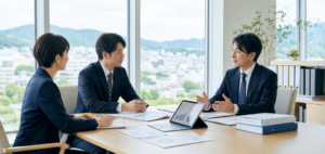 岐阜の日本語学校M&Aに関する打ち合わせをイメージした会議風景