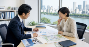 川崎の日本語学校M&Aに関する実務相談を表現した会議シーンのアイキャッチ画像