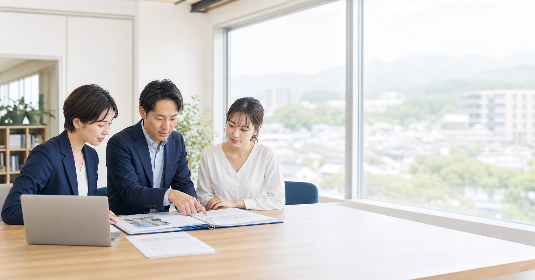 熊本の日本語学校M&Aに関する資料を確認する実務打合せのイメージ